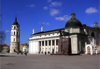 Cathedral square in Vilnius, Lithuania