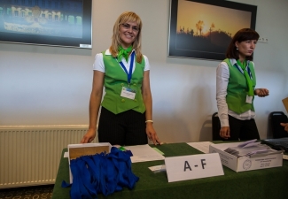 Registration Desk at Radisson BLU Lietuva hotel in Vilnius, Lithuania