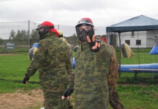 Playing paintball